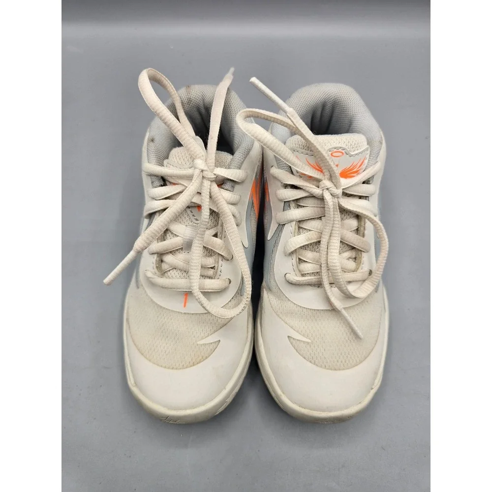 Puma MB.02 LaMelo Ball White Grey Orange Basketball Shoes‎ 11c Kids 377590-01